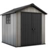 keter oakland 757 abri de jardin avec porte à double battant et fenêtre 229x223.5x242 cm