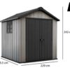 keter oakland 757 abri de jardin avec porte à double battant et fenêtre 229x223.5x242 cm