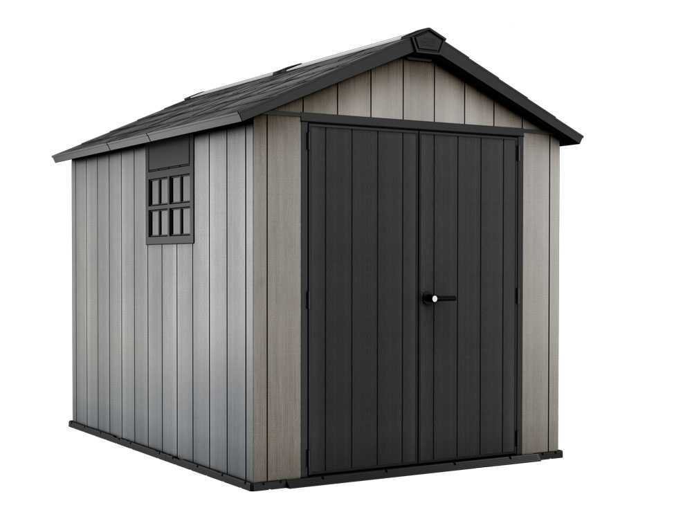 keter oakland 759 abri de jardin avec porte double battant et fenêtre 229x287x242 cm
