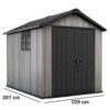 keter oakland 759 abri de jardin avec porte double battant et fenêtre 229x287x242 cm