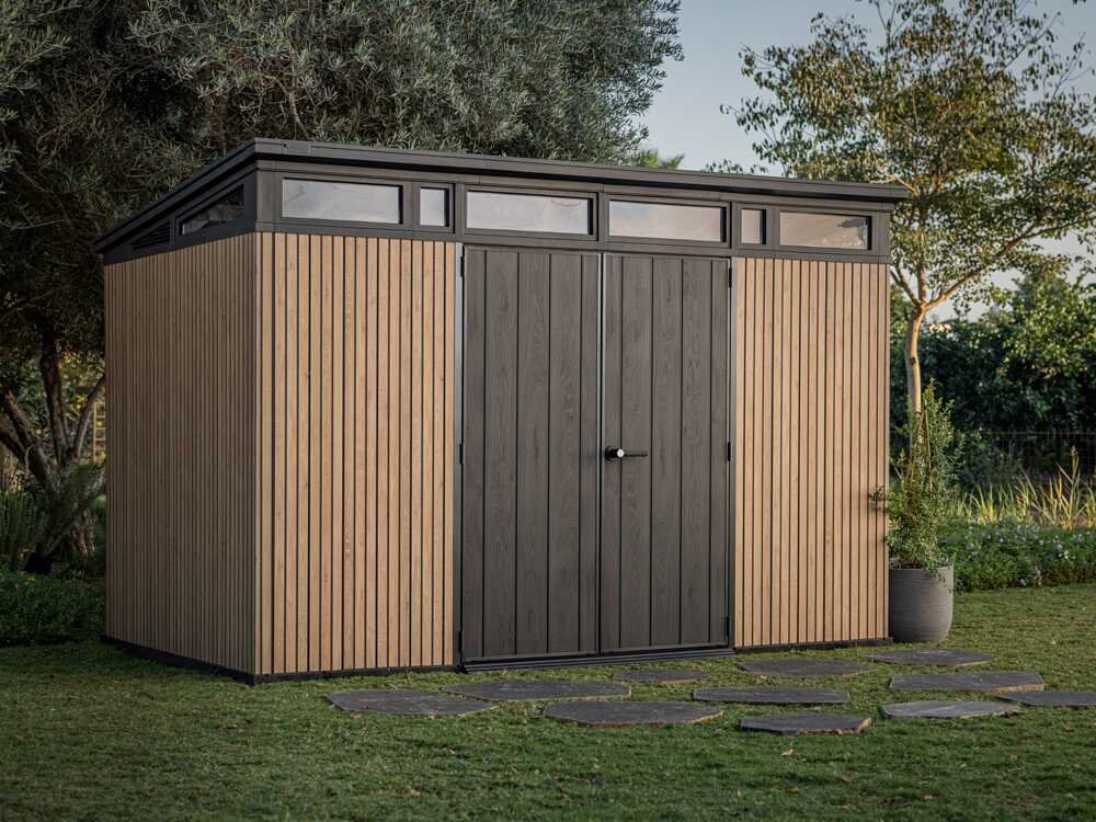 keter signature venetian 11x7 abri de jardin avec porte à double battant 340x218x226 cm keter signature venetian 11x7 abri de jardin avec porte à double battant 340x218x226 cm