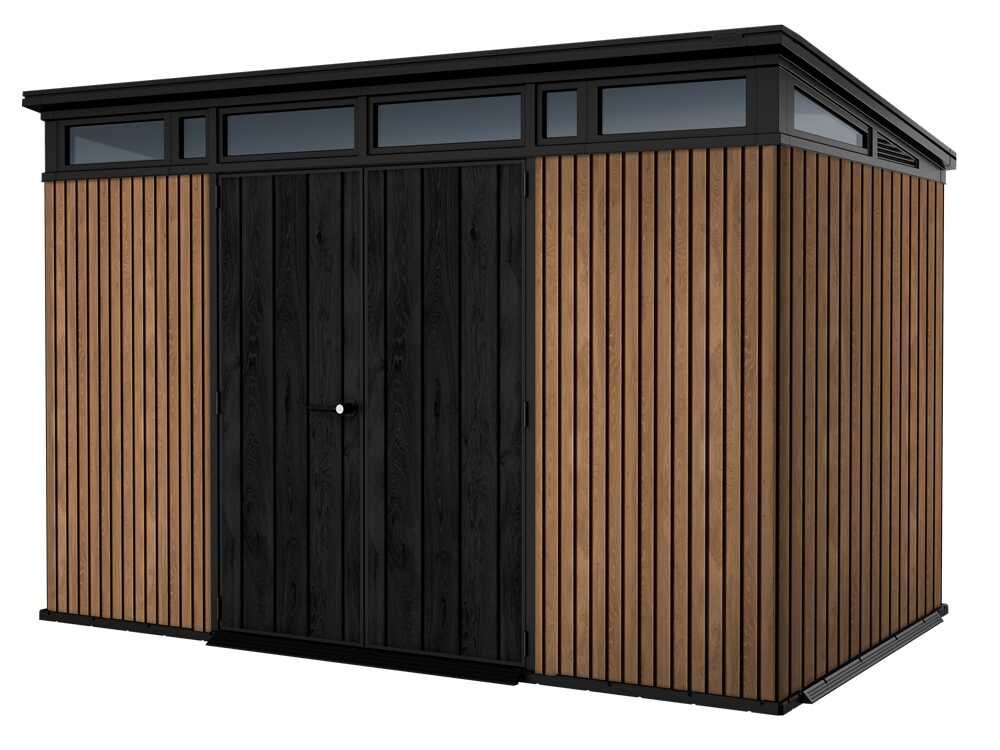 keter signature venetian 11x7 abri de jardin avec porte à double battant 340x218x226 cm