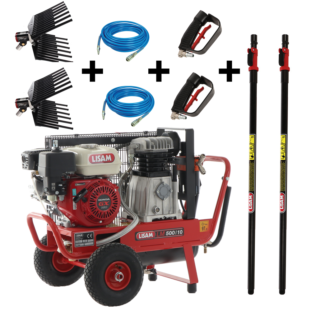 kit hobby 2 opérateurs motocompresseur lisam lm 500/10 + 2 peignes vibreurs mg magnesium + 2 perches at02 kit hobby 2 opérateurs motocompresseur lisam lm 500/10 + 2 peignes vibreurs mg magnesium + 2 perches at02