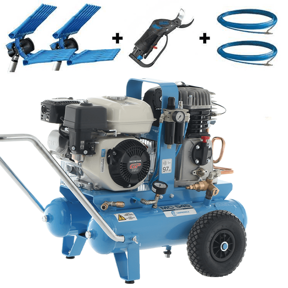 kit motocompresseur campagnola mc 545 honda gp160 + 2 peignes vibreurs pneumatiques tuono evo + sécateur pneumatique victory kit motocompresseur campagnola mc 545 honda gp160 + 2 peignes vibreurs pneumatiques tuono evo + sécateur pneumatique victory