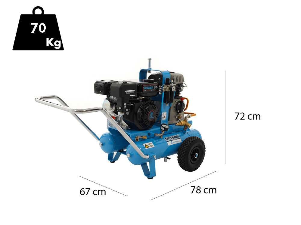 kit motocompresseur campagnola mc 548 7hp + 2 peignes vibreurs pneumatiques tuono evo