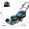 makita lm004jb101 tondeuse à batterie coupe de 53 cm bac de 70 l 64v 10ah