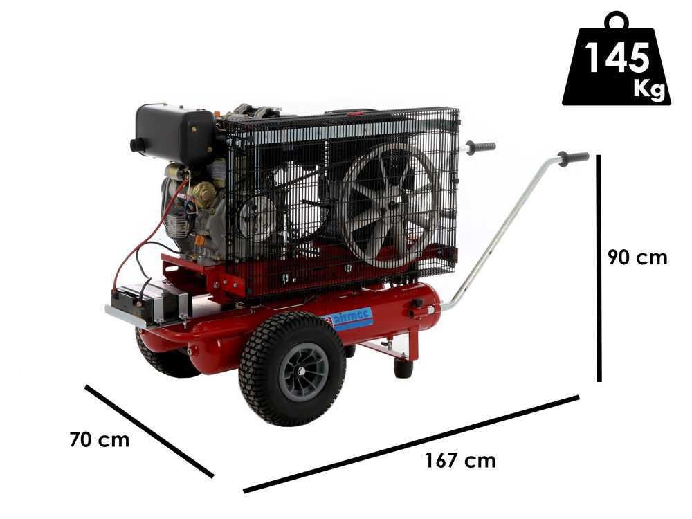 motocompresseur airmec ttd 3460/650 moteur diesel de 6 hp 650 l/min - Machines territoires motocompresseur airmec ttd 3460/650 moteur diesel de 6 hp 650 l/min