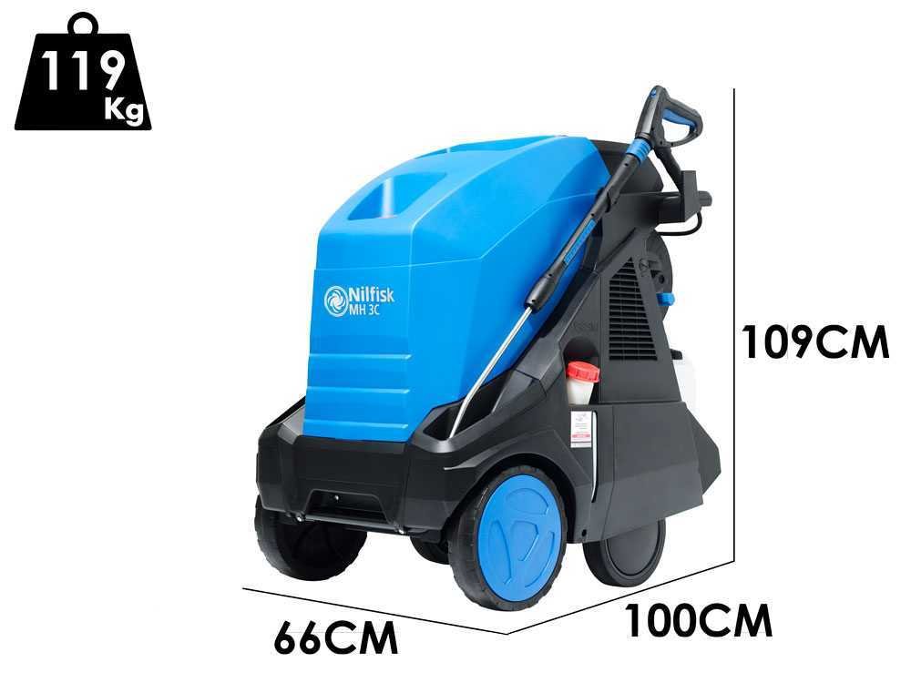 nilfisk mh 3c nettoyeur haute pression à eau chaude industriel monophasé 200 bars 600 l/h
