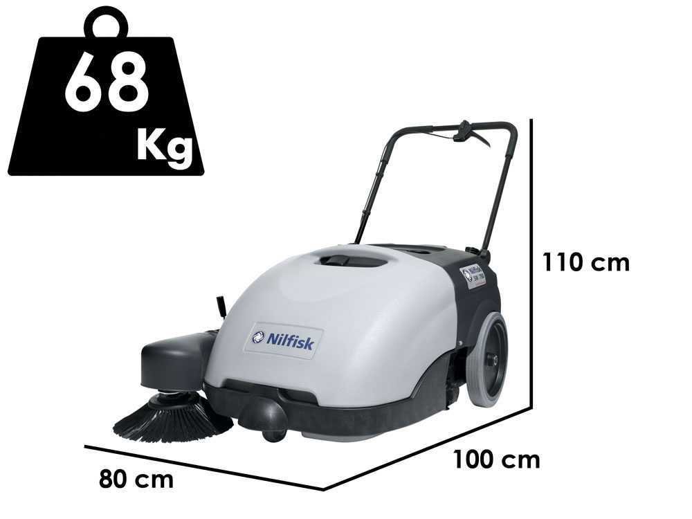 nilfisk sw750 balayeuse autotractée à batterie avec bac de ramassage 12v 46ah nilfisk sw750 balayeuse autotractée à batterie avec bac de ramassage 12v 46ah
