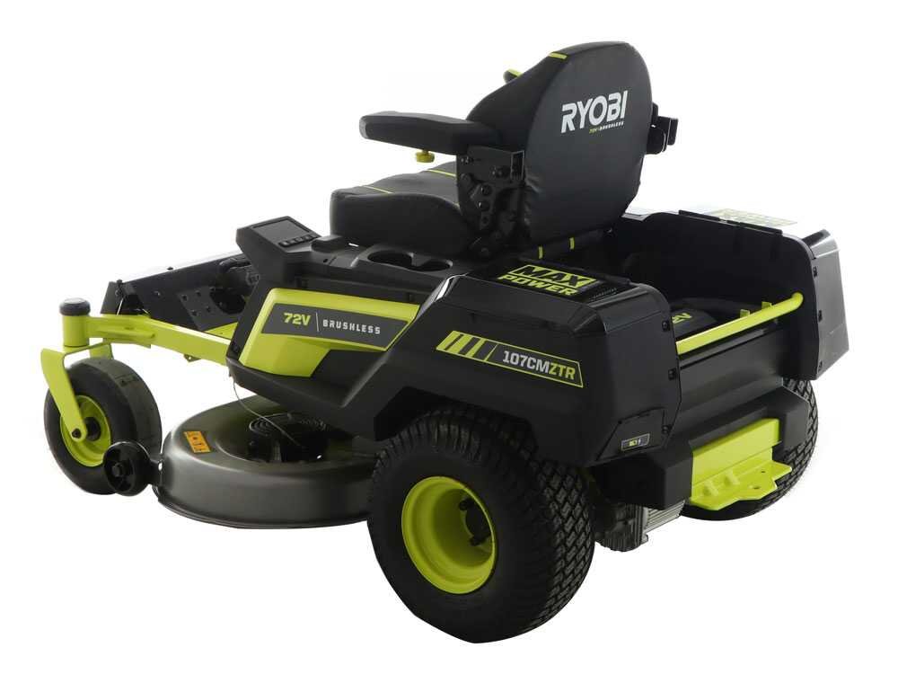 ryobi ztrx107 tracteur tondeuse sur batterie rayon de braquage zéro 72v/20ah coupe de 107cm 2en1 - Machines territoires ryobi ztrx107 tracteur tondeuse sur batterie rayon de braquage zéro 72v/20ah coupe de 107cm 2en1