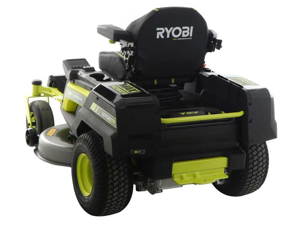 ryobi ztrx107 tracteur tondeuse sur batterie rayon de braquage zéro 72v/20ah coupe de 107cm 2en1 ryobi ztrx107 tracteur tondeuse sur batterie rayon de braquage zéro 72v/20ah coupe de 107cm 2en1