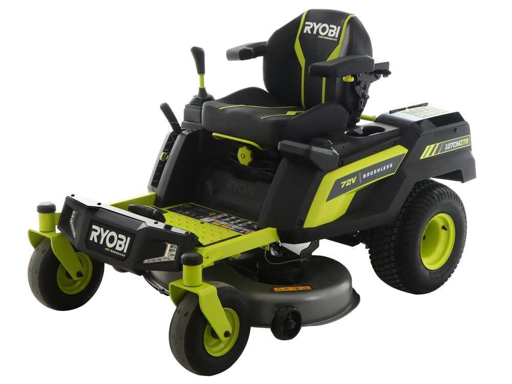 ryobi ztrx107 tracteur tondeuse sur batterie rayon de braquage zéro 72v/20ah coupe de 107cm 2en1 - Machines territoires ryobi ztrx107 tracteur tondeuse sur batterie rayon de braquage zéro 72v/20ah coupe de 107cm 2en1