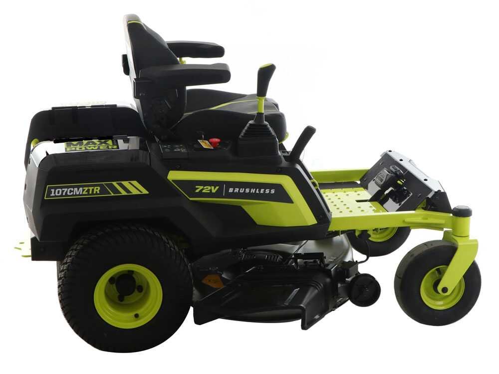 ryobi ztrx107 tracteur tondeuse sur batterie rayon de braquage zéro 72v/20ah coupe de 107cm 2en1 - Machines territoires ryobi ztrx107 tracteur tondeuse sur batterie rayon de braquage zéro 72v/20ah coupe de 107cm 2en1