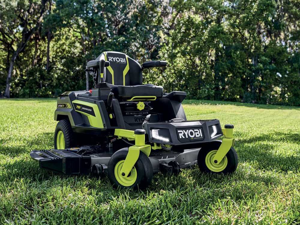 ryobi ztrx137 tondeuse autoportée à rayon de braquage zéro sur batterie 72v/30ah coupe de 137cm 2en1 - Machines territoires ryobi ztrx137 tondeuse autoportée à rayon de braquage zéro sur batterie 72v/30ah coupe de 137cm 2en1