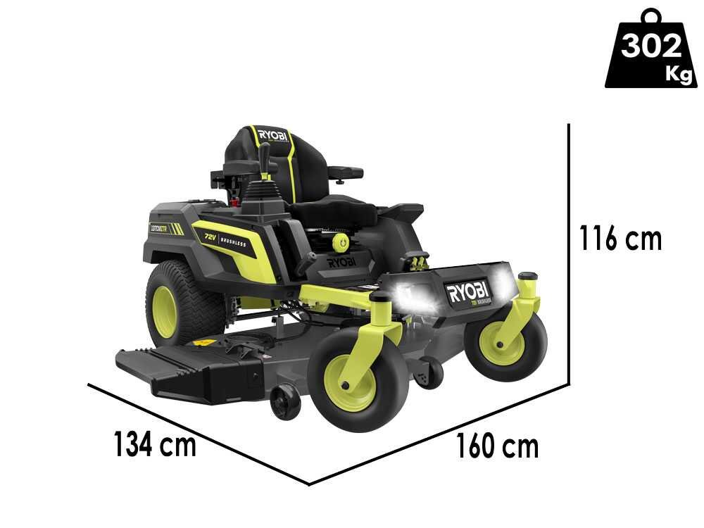 ryobi ztrx137 tondeuse autoportée à rayon de braquage zéro sur batterie 72v/30ah coupe de 137cm 2en1 - Machines territoires ryobi ztrx137 tondeuse autoportée à rayon de braquage zéro sur batterie 72v/30ah coupe de 137cm 2en1