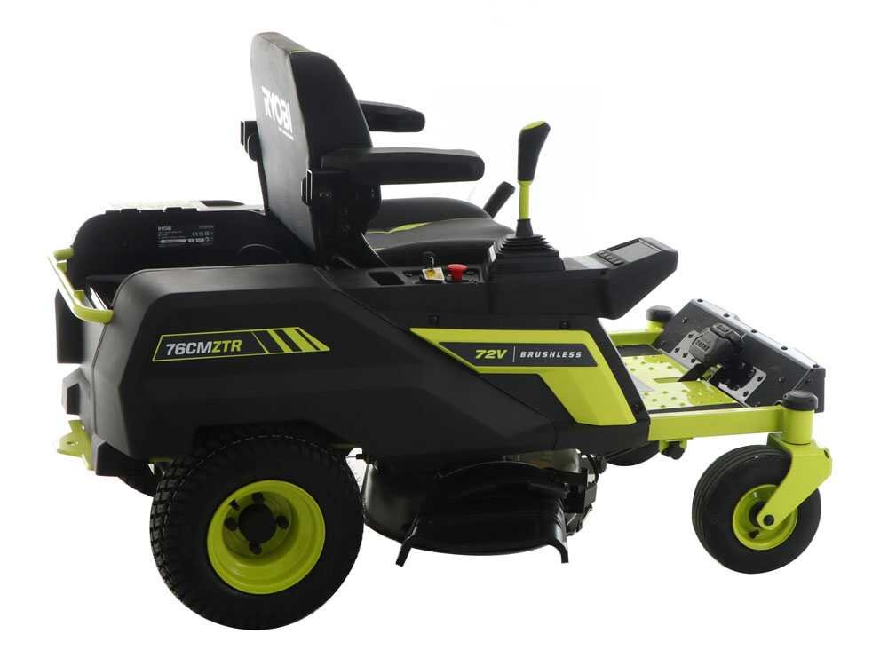 ryobi ztrx76 tondeuse autoportée à batterie et rayon de braquage zéro 72v/20 ah coupe de 76 cm 2en1 - Machines territoires ryobi ztrx76 tondeuse autoportée à batterie et rayon de braquage zéro 72v/20 ah coupe de 76 cm 2en1