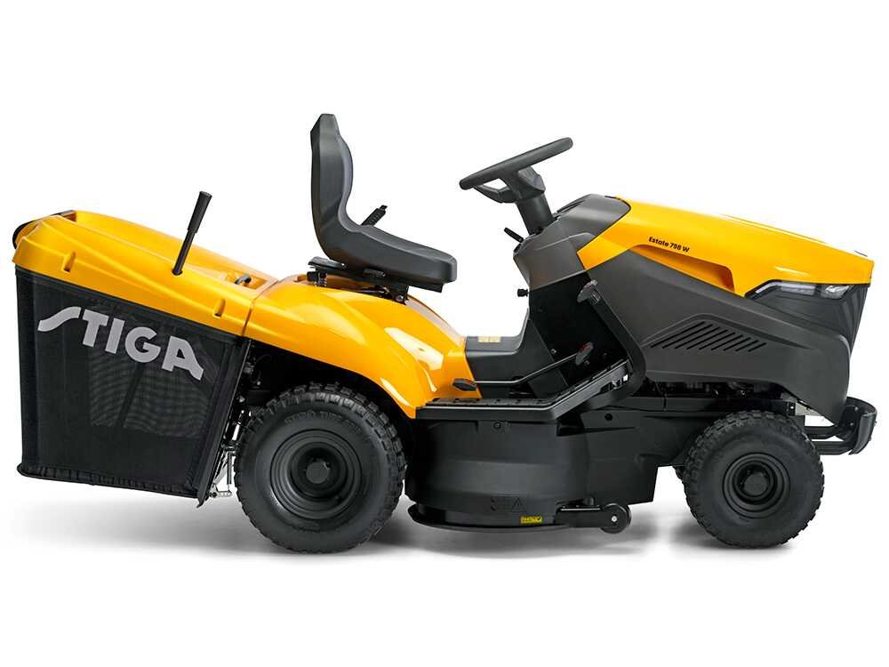 stiga estate 798 w tracteur tondeuse transmission hydrostatique bac de ramassage mulching
