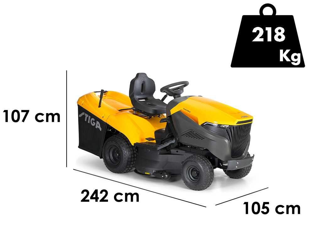 stiga estate 798 w tracteur tondeuse transmission hydrostatique bac de ramassage mulching