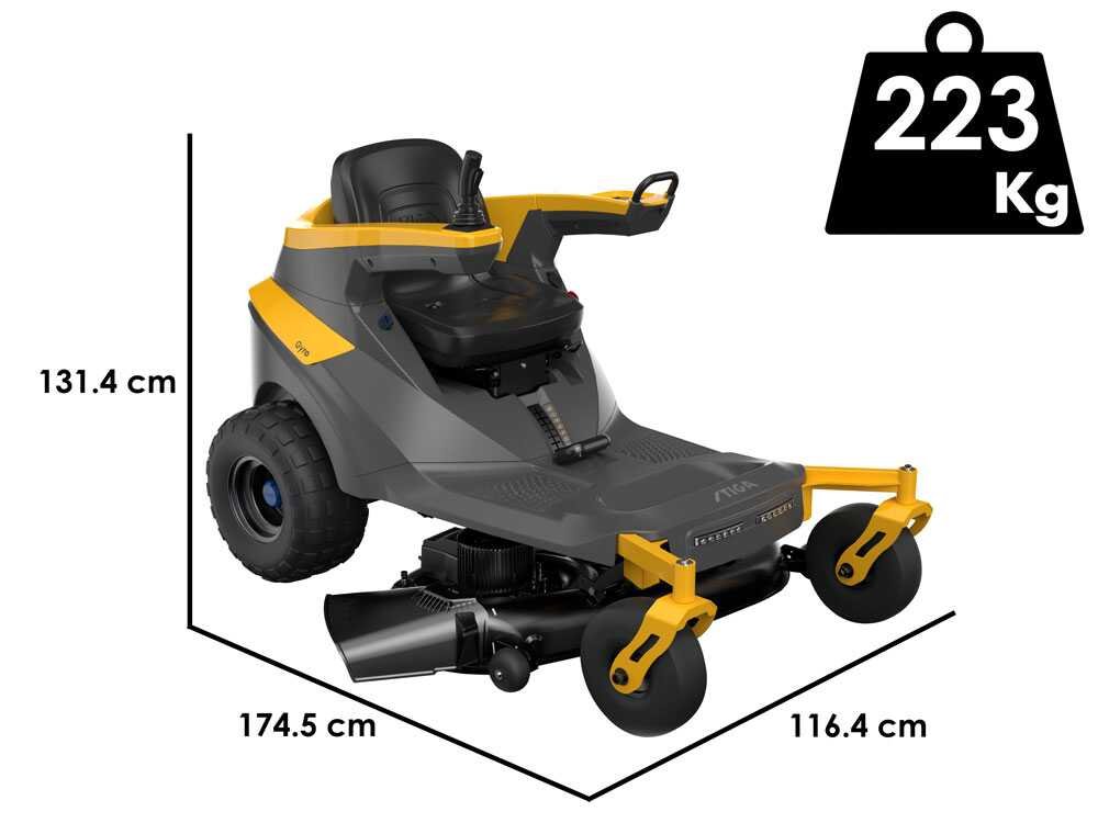 stiga gyro 700e tracteur tondeuse axiale à batterie moteur électrique à batterie 48 v 64 ah