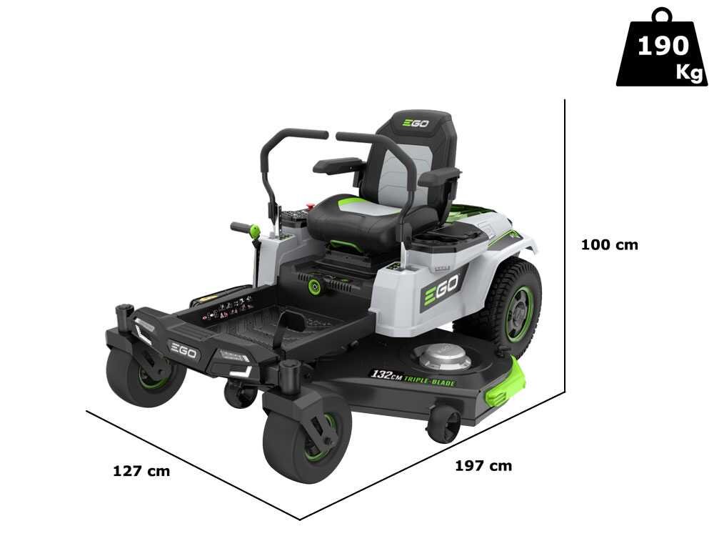 tondeuse autoportée à batterie ego z6 zero turn zt5201e l 56v 15ah rayon de braquage zéro