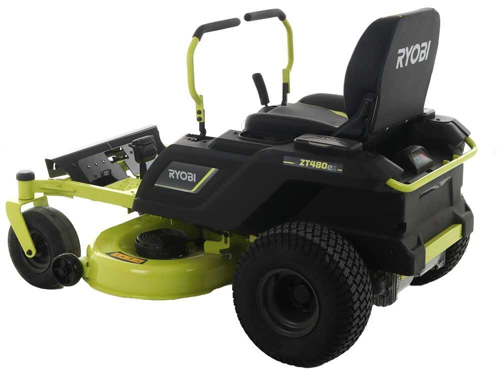 tondeuse autoportée ryobi ztr480ex à rayon de braquage zéro moteur électrique sur batterie 48v/100ah coupe de 107cm 2en1 tondeuse autoportée ryobi ztr480ex à rayon de braquage zéro moteur électrique sur batterie 48v/100ah coupe de 107cm 2en1