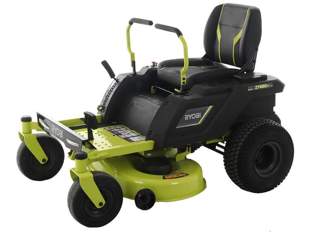 tondeuse autoportée ryobi ztr480ex à rayon de braquage zéro moteur électrique sur batterie 48v/100ah coupe de 107cm 2en1 tondeuse autoportée ryobi ztr480ex à rayon de braquage zéro moteur électrique sur batterie 48v/100ah coupe de 107cm 2en1