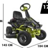 tondeuse autoportée sur batterie ryobi ry48rm76a moteur électrique à batterie 48v/50ah coupe de 76cm 2en1