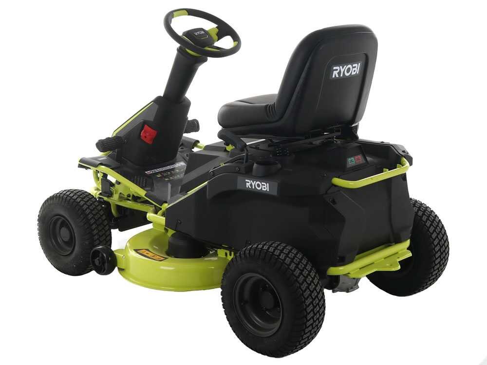 tracteur tondeuse à batterie ryobi rm480e coupe mulching Éjection latérale 4 x 12v au plomb liquide
