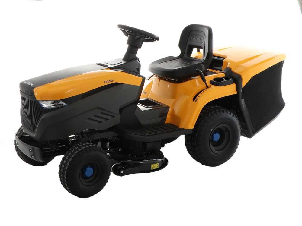 tracteur tondeuse à batterie stiga estate 584e bac de ramassage puissance 48v/40ah