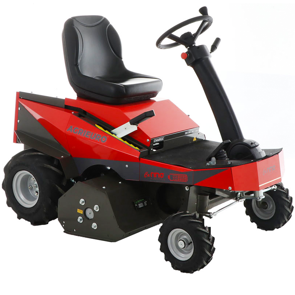 tracteur tondeuse électrique carino moteur à batterie 48v/200 ah largeur de coupe 110 cm