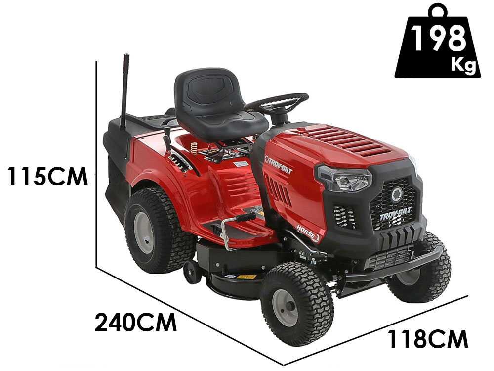 troy bilt horse 105t r tracteur tondeuse boîte hydrostatique bac de ramassage