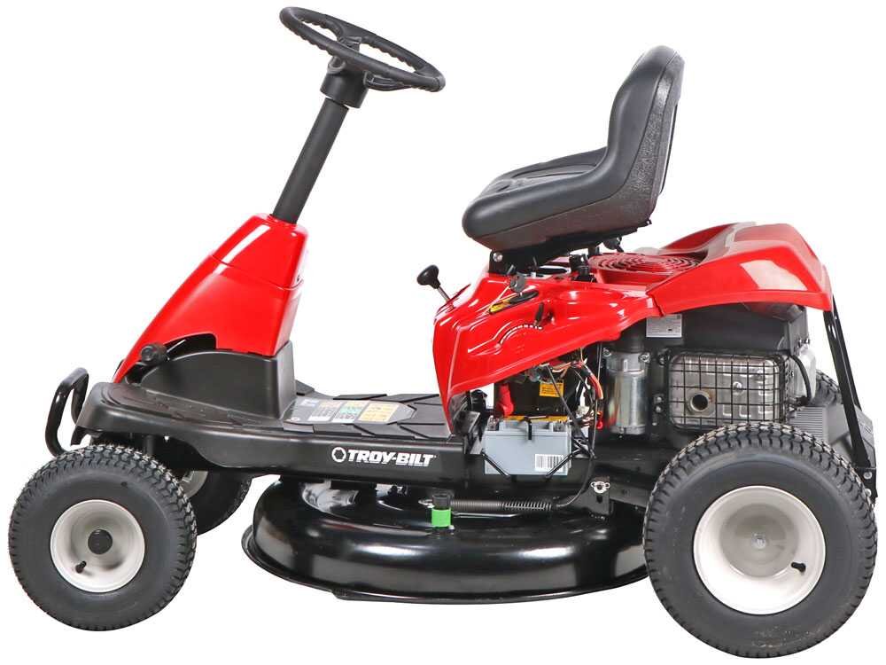 troy bilt tb 76t s tondeuse autoportée avec éjection latérale moteur de 382 cc démarrage électrique
