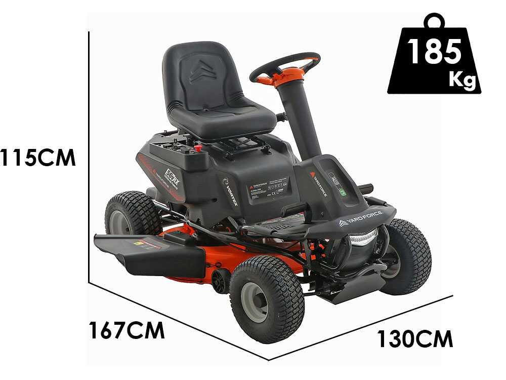 yard force e559 tondeuse autoportée à batterie 56v/50ah Éjection latérale et mulching